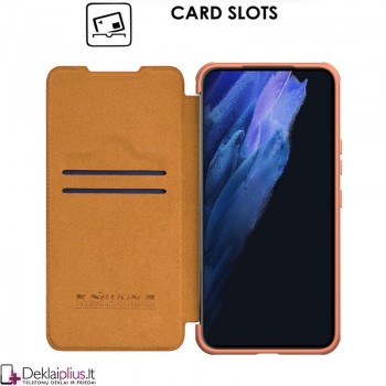 Nillkin Qin Pro odinis atverčiamas dėklas - rudas (Samsung S22) Nillkin Qin Pro odinis atverčiamas dėklas - rudas (Samsung S22)